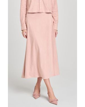 Wayf Chandler A-Line Midi Skirt - Pink