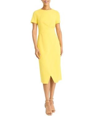 Maggy London Short Sleeve Tulip Hem Midi Dress - Yellow