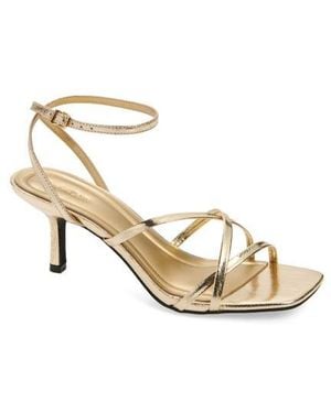 Open Edit Remington Ankle Strap Sandal - Metallic