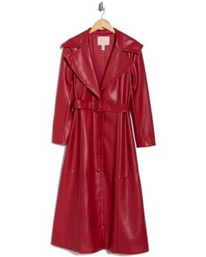 Hutch Reed Faux Leather Coat - Red