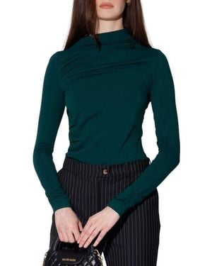Walter Baker Celia Ruched Long Sleeve Top - Green