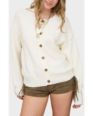 Blu Pepper Button Down Cardigan - White