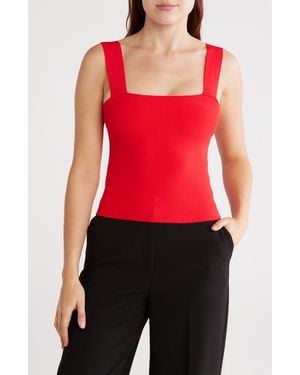 Alice + Olivia Torie Wide Strap Crop Tank - Red