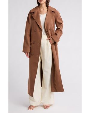 Max Studio Double Breasted Coat - Brown