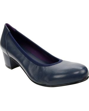 David Tate Simona Block Heel Pump - Blue