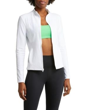 Beyond Yoga On The Go Mock Neck Jacket - White