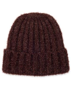 BCBGeneration Metallic Knit Beanie - Red