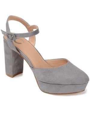 Journee Collection Journee Roslynn Almond Toe Pump - Gray