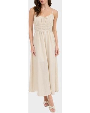 AUGUST SKY Stripe Maxi Dress - Natural
