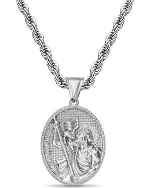 EDFORCE St. Christopher Pendant Necklace - Metallic