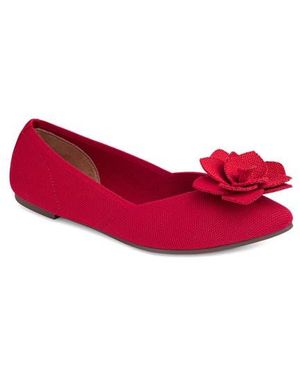 Me Too Alaya Floral Appliqué Mesh Flat - Red