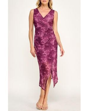 Socialite Sleeveless Mesh Midi Dress - Purple