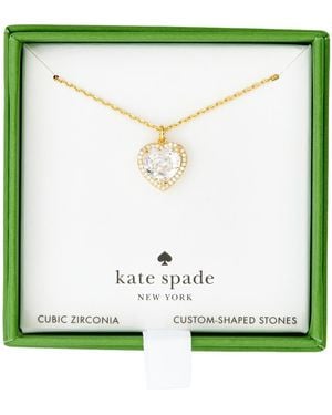 Kate Spade Pavé Heart Pendant Necklace - Green