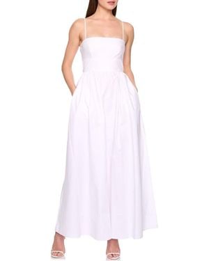 Susana Monaco Open Back Cotton Poplin Maxi Dress - White