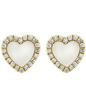 Effy Diamond Halo Mother Of Pearl Stud Earrings - White