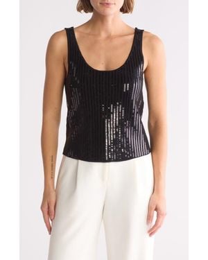 7 For All Mankind Sequin Embellished Tank Top - Black
