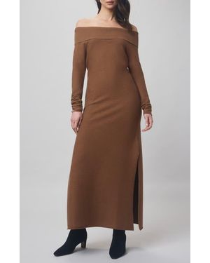 Splendid X @Cellajaneblog Over The Shoulder Sweater Dress - Brown