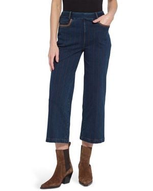 Lyssé Landon Embroidered Crop Jeans - Blue