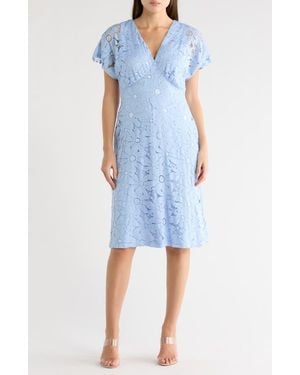 Connected Apparel Daisy Lace Dress - Blue