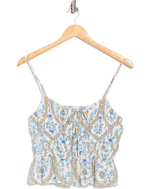 NSR Strappy Smocked Camisole - Blue