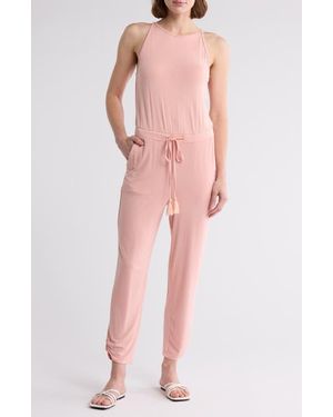 Tart Collections Linda Ruched Straight Leg Jumpsuit - Pink