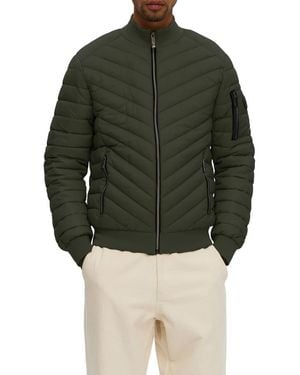 Noize Alex Chevron Quilted Puffer Jacket - Green