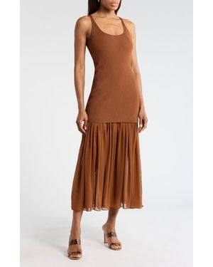 A.L.C. Micky Mixed Media Dress - Brown