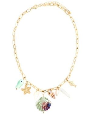 Panacea Assorted Charms Necklace - Metallic