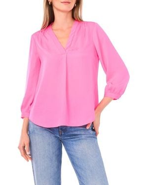 Vince Camuto Rumpled Satin Top - Red