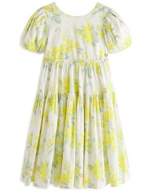 Laura Ashley Apple Blossom Print Seersucker Dress - Yellow