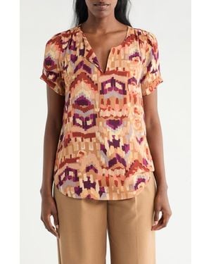 DR2 by Daniel Rainn Daniel Rainn Pinch Sleeve Blouse - Orange