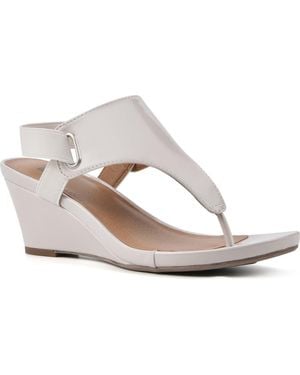 White Mountain All Dres Wedge Sandal - Gray