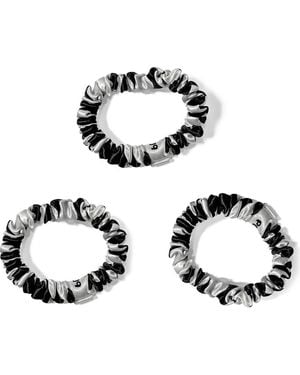 BLISSY 3-Pack Skinny Silk Scrunchies - Black