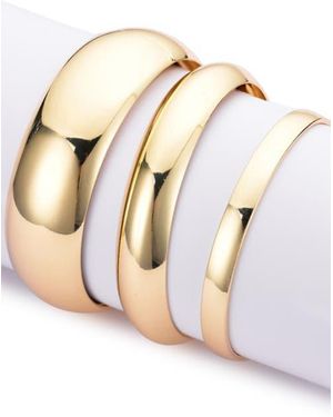 Adornia Set Of 3 Assorted Bangle Bracelets - Natural