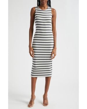 L'Agence Stripe Racerback Midi Dress - Multicolor