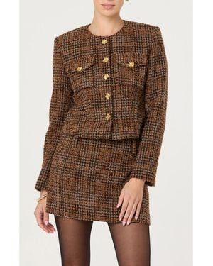 Astr Kyleigh Tweed Jacket - Brown