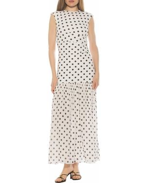 Alexia Admor Caelen Cap Sleeve Drop Waist Maxi Dress - Metallic