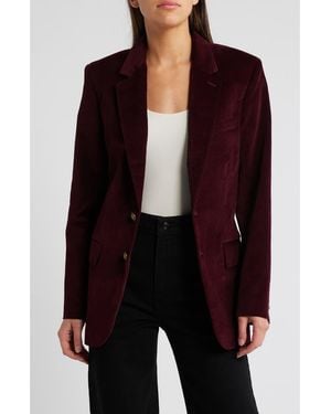 FRAME Everyday Stretch Cotton Velveteen Blazer - Black