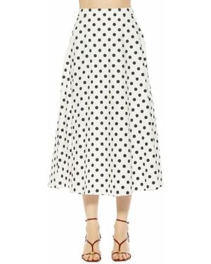 Alexia Admor Brilyn Linen Midi Skirt - White