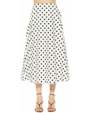 Alexia Admor Brilyn Linen Midi Skirt - White