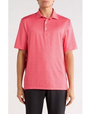Greg Norman Coral Cove Print Knit Polo - Pink