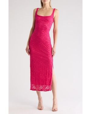 Bebe Sleeveless Lace Maxi Dress - Pink