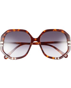 Chloé 58Mm Round Sunglasses - Brown
