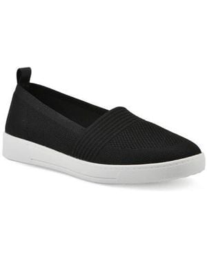 White Mountain Upright Woven Slip-On Sneaker - Black