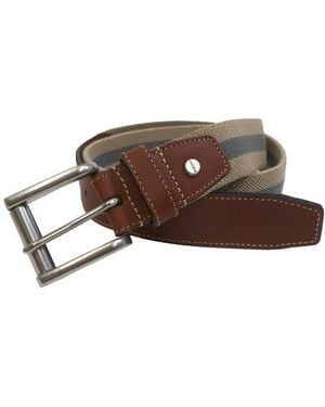 Boconi Elastic Braid Leather Tab Belt - Brown