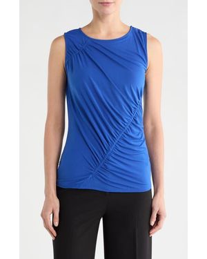 Catherine Malandrino Side Ruched Sleeveless Top - Blue
