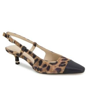 Kenneth Cole Martha Slingback Cap Toe Kitten Heel Pump - Multicolor