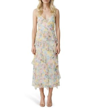 Vero Moda Smilla Ruffle Midi Dress - Natural