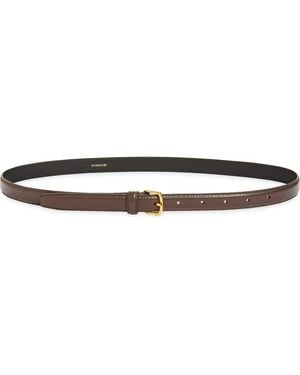 Vince Stitched Feathered Edge Belt - Brown