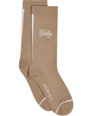 Varley Ivan Rib Crew Socks - Brown